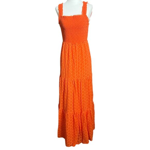 Alice + Olivia Neva Silk Blend Smocked Tiered Maxi Dress Size 4 - Picture 3 of 15
